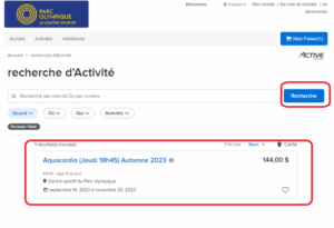 Activation d’ActiveNet et inscription aux cours - Parc olympique